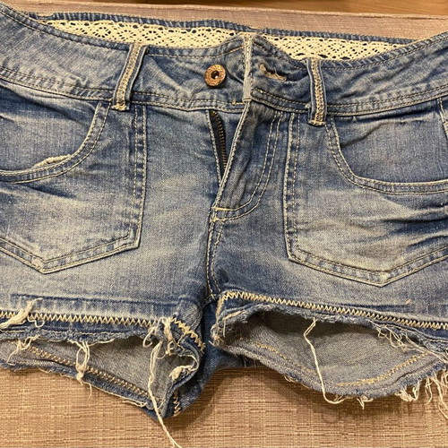 Denim shorts faded like new, size XS, blue