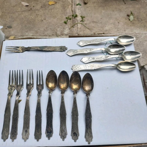 Silver spoons used from Smyrna, set of 13 pieces