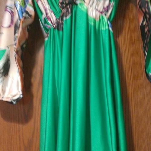 Long satin dress new, colorful for special occasions
