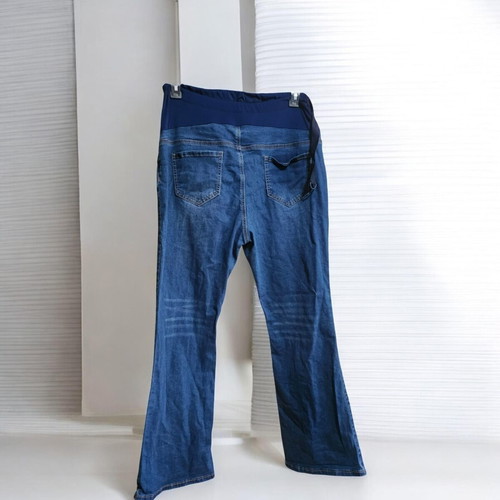 Shein maternity jeans used, bell-bottom, blue, size XXL