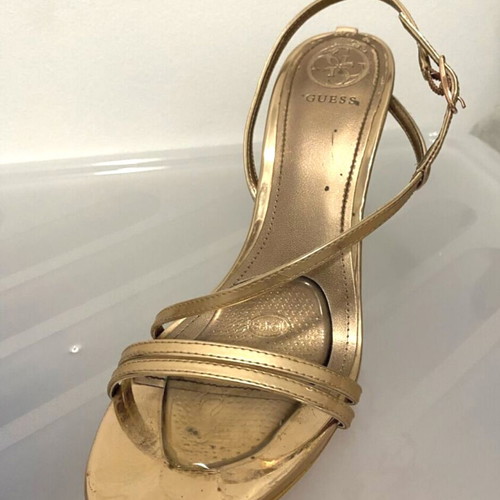 Guess women's sandals pink gold like new size 39 heel 10cm