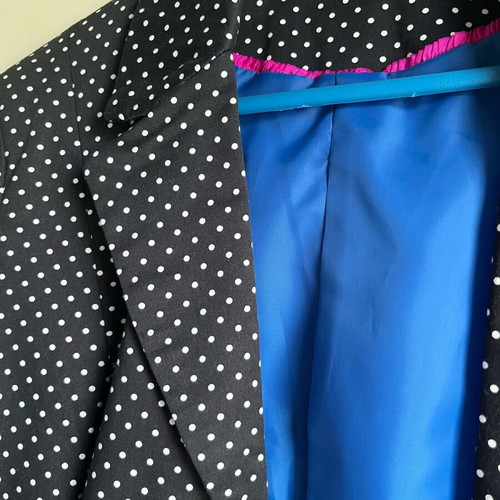Polka Dot Short Jacket Raxevsky like new, black with blue lining