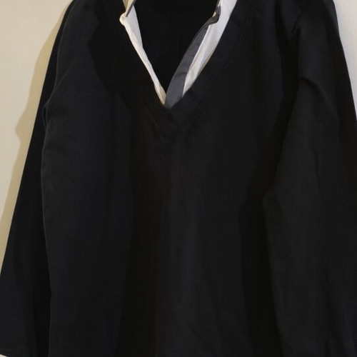 Rag Fashion Collection black and white long-sleeve blouse with contrast collar