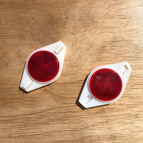 Pair of bicycle spoke reflectors red new