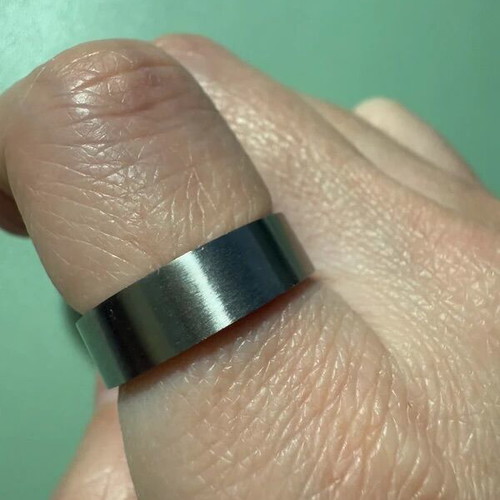 Stainless steel wedding ring like new, silver, size 56