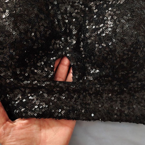 Italian black sequin crop top, size S