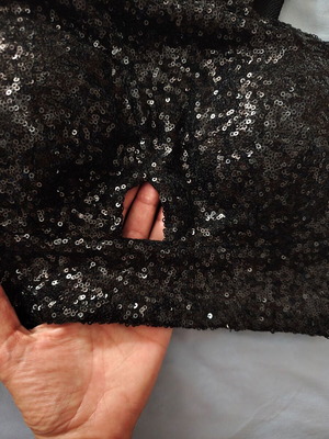Italian black sequin crop top, size S