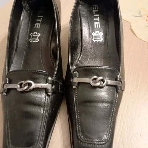 Elite leather black pumps like new, size 38