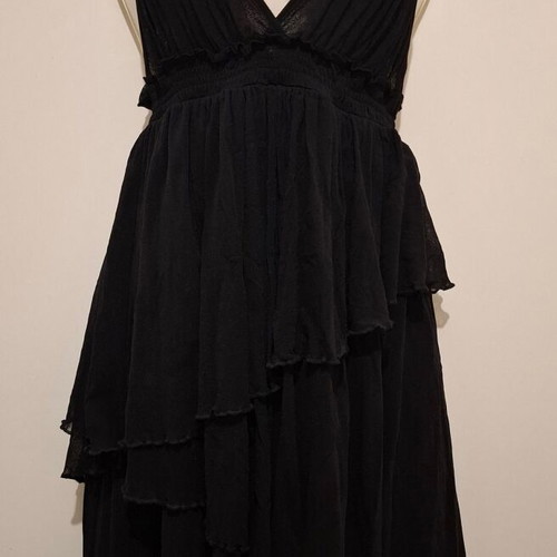 Vintage Jean Paul Gaultier Black Semi-Sheer Midi Dress used Size M