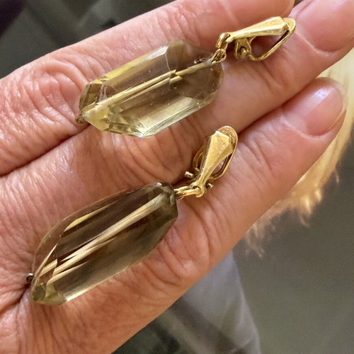 Smoky Quartz Earrings vintage, like new