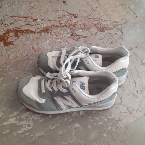 New Balance sneakers size 36.5, white and green