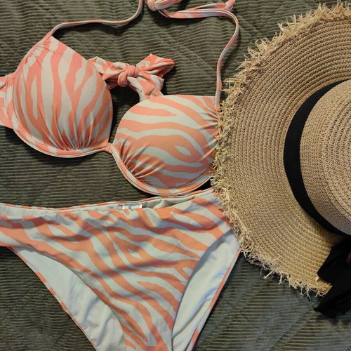 Bluepoint women's bikini set, pink, top size S, bottom size M