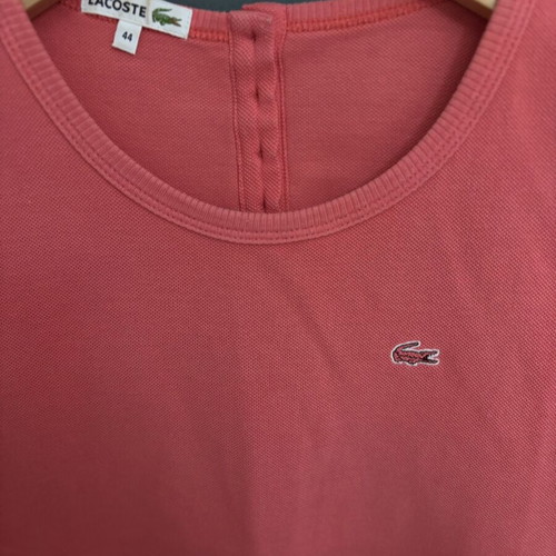 Lacoste Sleeveless Top XL with Button Back Detail, Like New, Pink