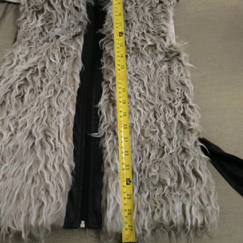 Fur sleeveless vest beige brown soft new Greek product