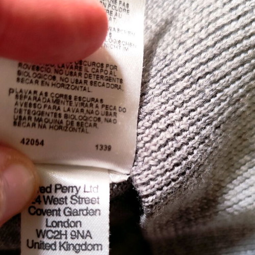 Fred Perry Small men's sweater used, gray, size S