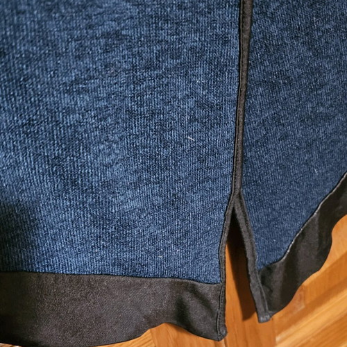 Women's blouse dress like new with leather trim, black and blue