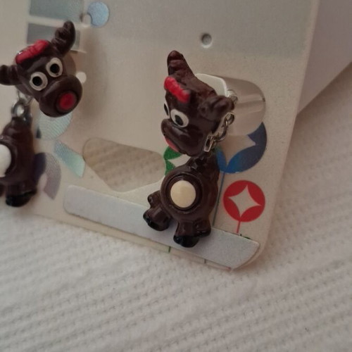 Christmas earrings Reindeer new Claire's brown