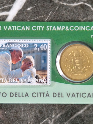 Vatican Coin Card 2022 50 Cent καινούργιο με νόμισμα και γραμματόσημο