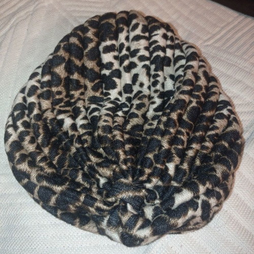 Turban new, pack of 2, light gray and leopard print