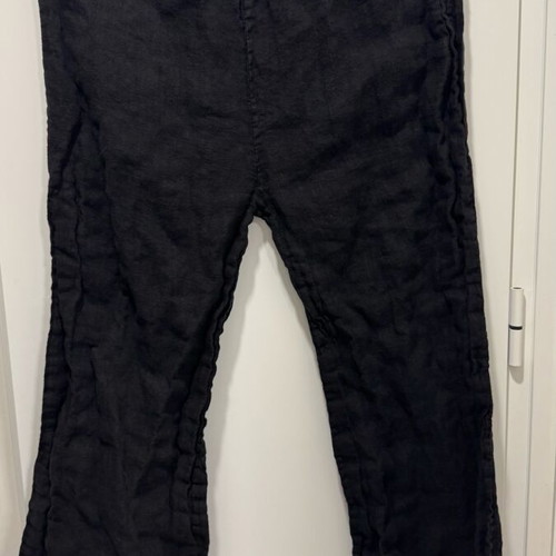 Linen pants black used, wide fit, size M