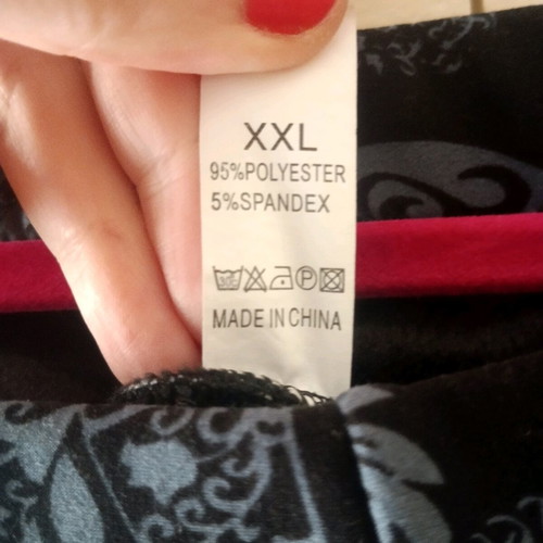 Leggings with inner lining new, black and blue, fits Large to 3XL