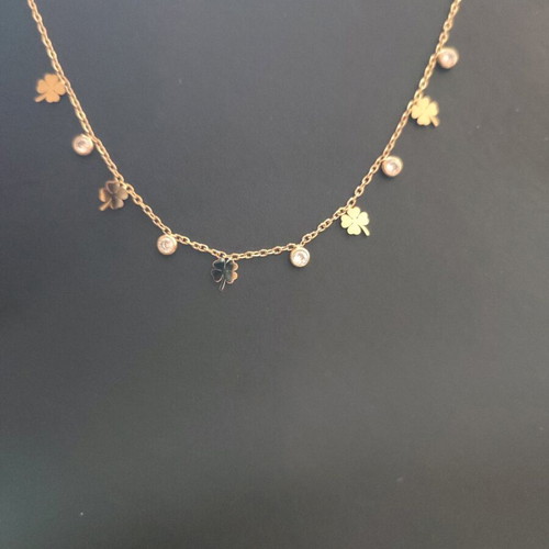 Lucky charms necklace new, gold stainless steel