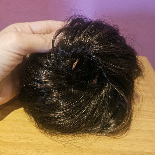 Synthetic Hair Bun with Elastic Like New, Brown Hair Extensions