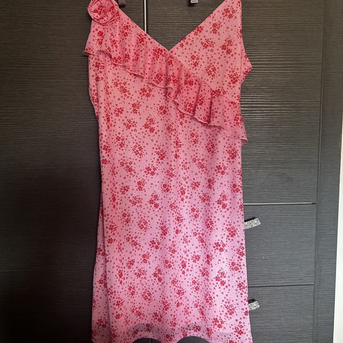 Sinsay short dress XL used, red and pink with lining