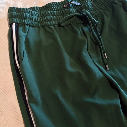 Zara Trafaluc women's jogger pants like new, dark green with side stripes