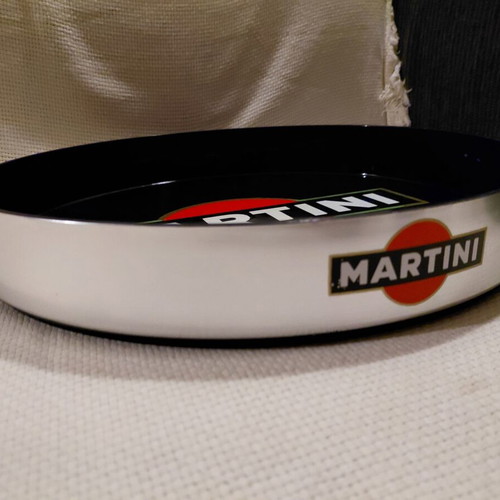 Martini vintage serving tray, round, plastic, 45 cm