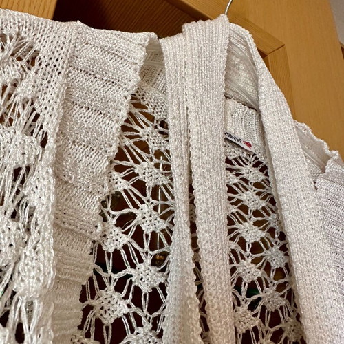 White Iridescent Sheer Cardigan Like New