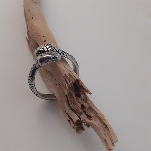 Et Nox Snake Ring like new, stainless steel
