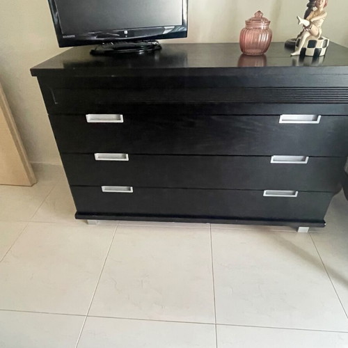 Bedroom set with mattress and storage used