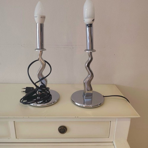 Table lamp set silver like new