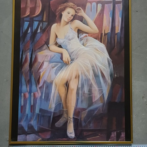Painting "Ballerina" by Pierre Benson with Gold Frame new
