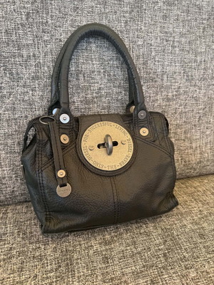 Diesel leather vintage Y2K bag used, black, hand-held