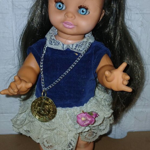 Alison El Greco mechanical doll used, 1970s vintage