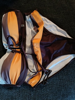 Trichrome bikini swimsuit like new, size S, brown and white