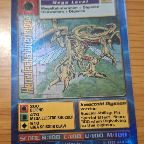 Digimon card HerculesKabuterimon like new 1999 Bandai