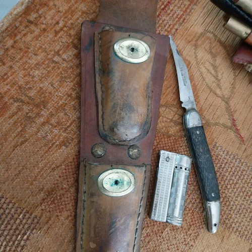 Hunting set used with Saint-Etienne leather bag and 1941 cartridges