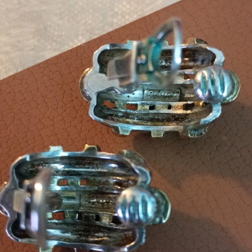 Zolotas silver-gold set 950 24k used, hammered