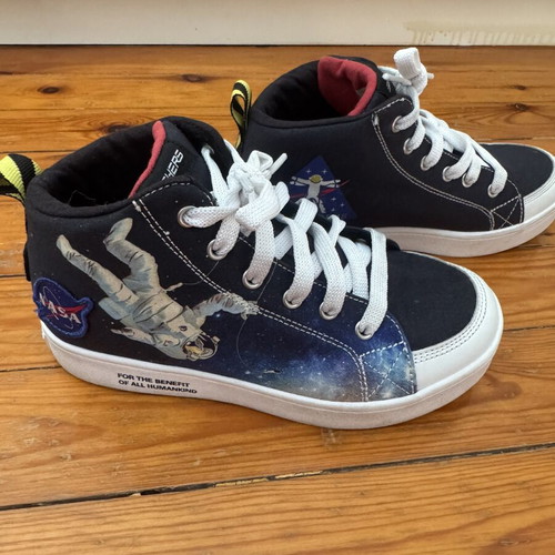 Skechers kids sneakers with NASA design, size 34, blue
