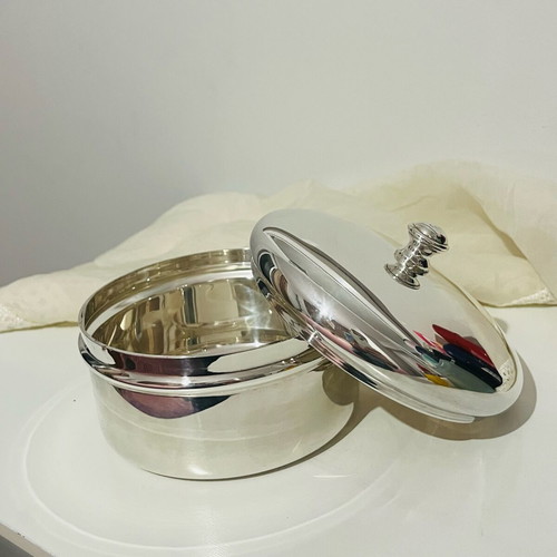 Fink Living silver-plated container used with mirror finish