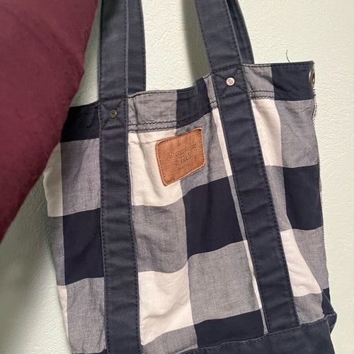 Abercrombie shoulder bag used, white and blue