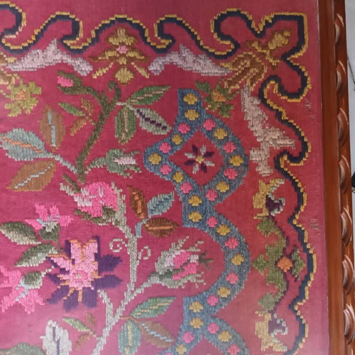Old Cretan Textile with Wooden Frame like new