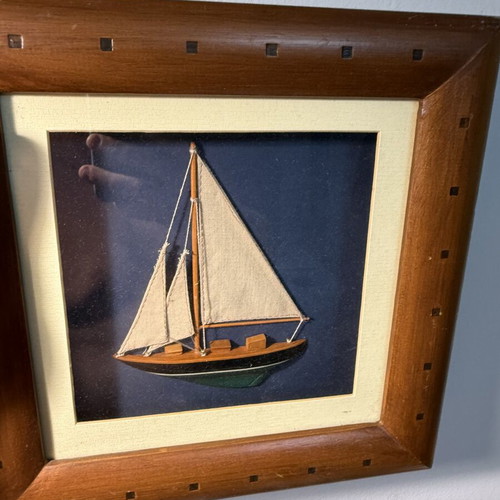 Wooden decorative sailboat half ship Endeavour 1934 like new