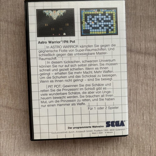 Astro Warrior & Pit Pot Sega Master System παιχνίδι, πλήρες