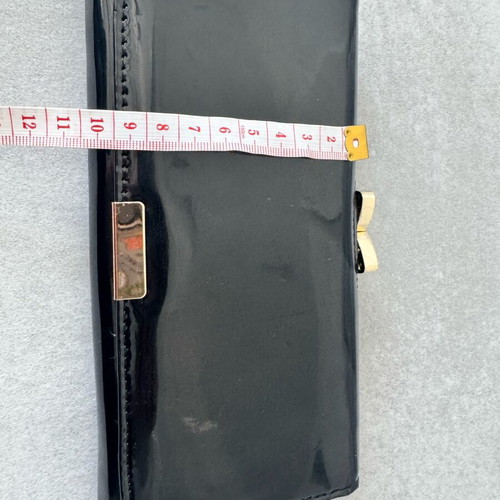 Black patent leather clutch wallet like new