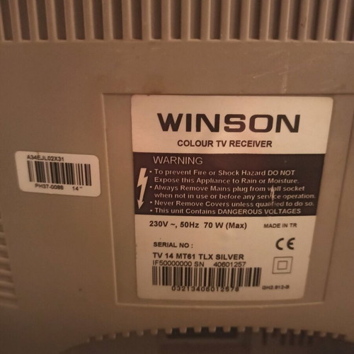 Winson 14" TV used without remote control