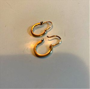Vintage γνήσια χρυσά  σκουλαρίκια κρίκοι (k14)